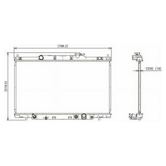 Radiator - Compatible with 2007 - 2011 Honda Element 2008 2009 2010