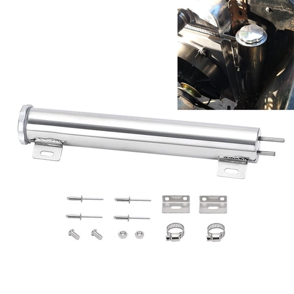 Radiator Coolant Over Flow Puke Tank Can 2 X 13 Inch Polished Stainless Steel 20