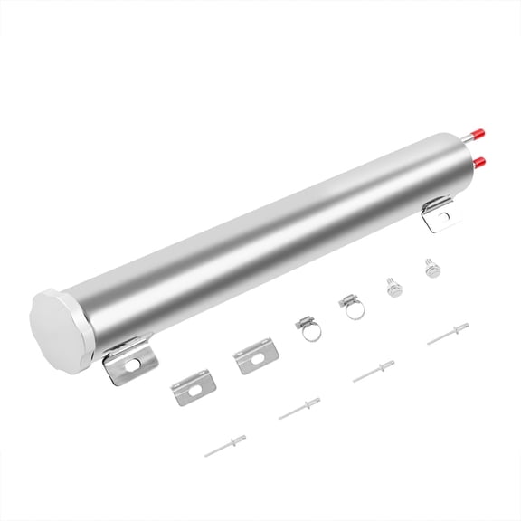 Radiator Coolant Overflow Tank 2'' x 15'' Inch Polished Stainless Steel 24 OZ OverFlow Reservoir