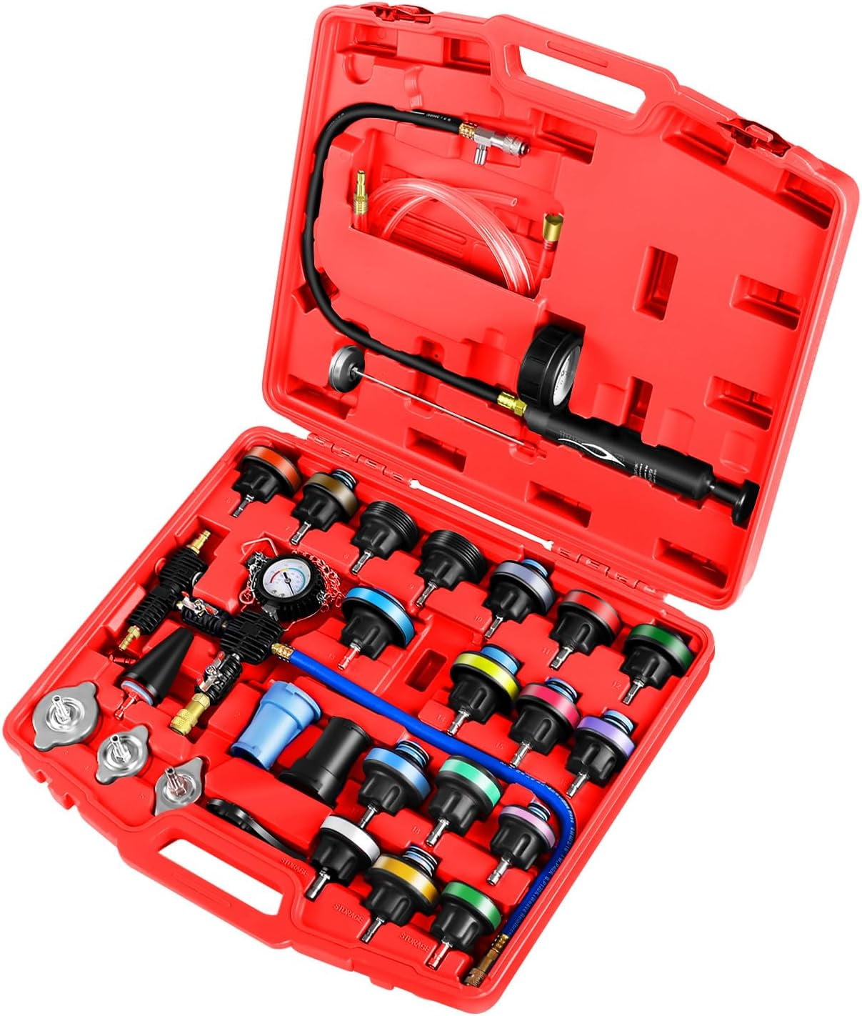 Radiator Coolant Pressure Tester Vacuum Refill Tool Kit, 28PCS
