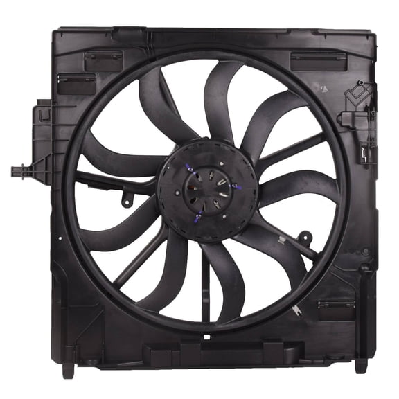 Radiator Cooling Assembly with Shroud - High Performance Engine Cooling System - Black