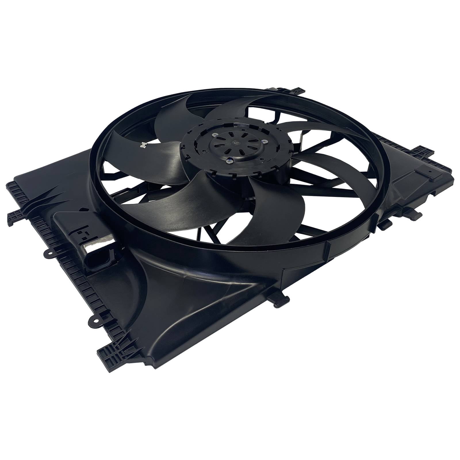 Radiator Cooling Fan Assembly with Shroud, Single Fan, 4-Pin Connector ...
