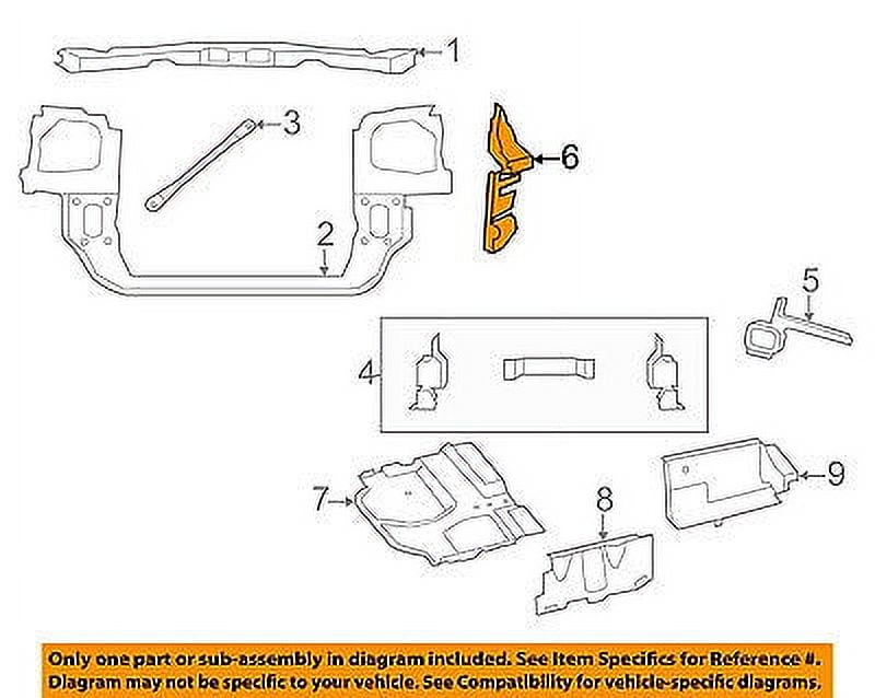 Radiator Core SupportAir Baffle Duct Deflector Right 5058740AA
