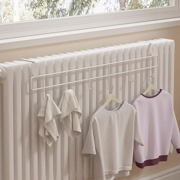 Radiator Drying Rack, 1-Pack Iron Hook, Dries Clothes Fast Using Heater Warmth, Perfect for Winter Laundry in Small Apartments