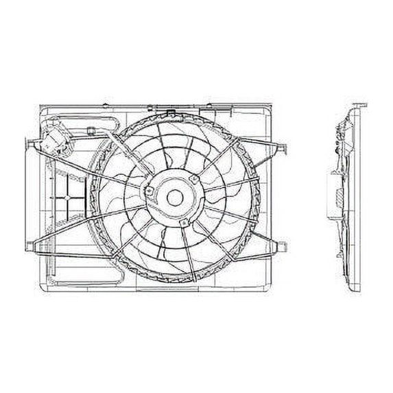 Radiator Fan Assembly - Compatible with 2007 - 2010 Hyundai Elantra 2008 2009