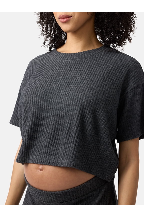 Ingrid & Isabel For Every Belly Women's Maternity Ribbed Top, Sizes S-XXL