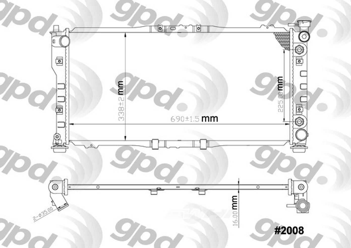 Radiator Fits select: 1998-1999 MAZDA 626