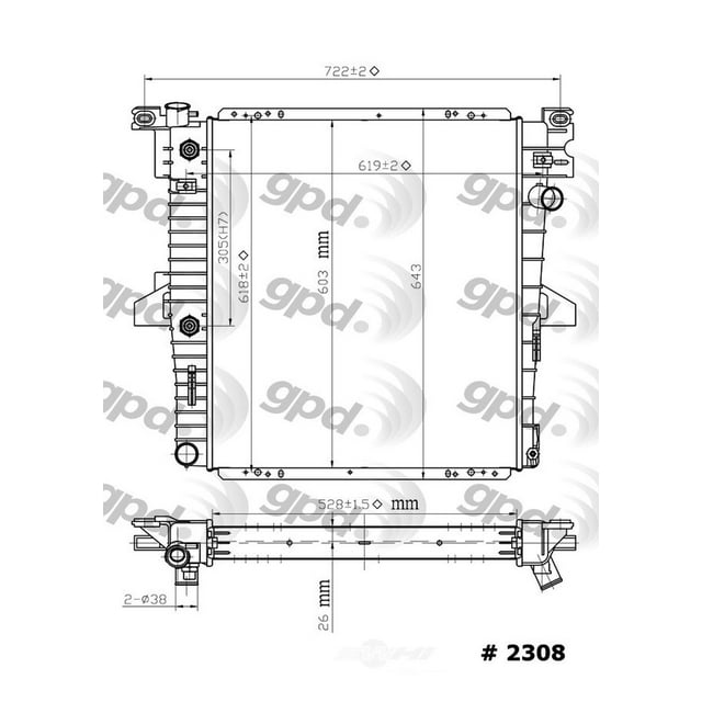 Radiator Fits select: 2000-2001 FORD EXPLORER, 2000-2001 MERCURY MOUNTAINEER