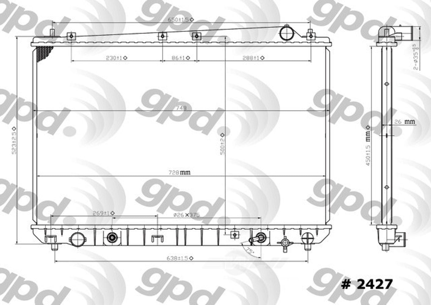 Radiator Fits select: 2001-2003 TOYOTA SIENNA