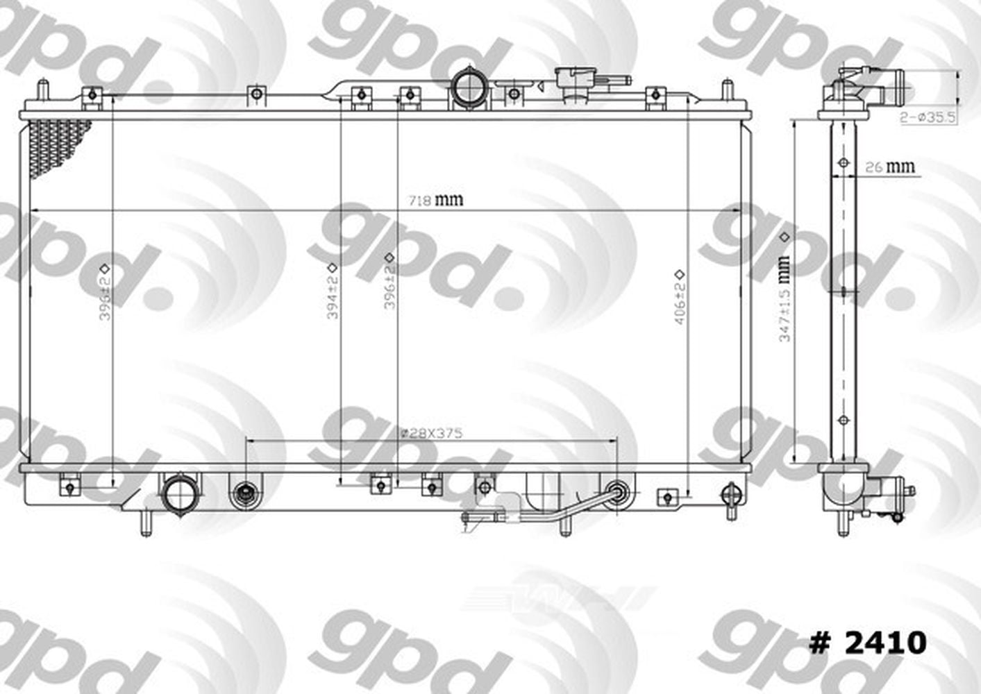 Radiator Fits select: 2001-2005 CHRYSLER SEBRING, 2001-2005 MITSUBISHI ECLIPSE