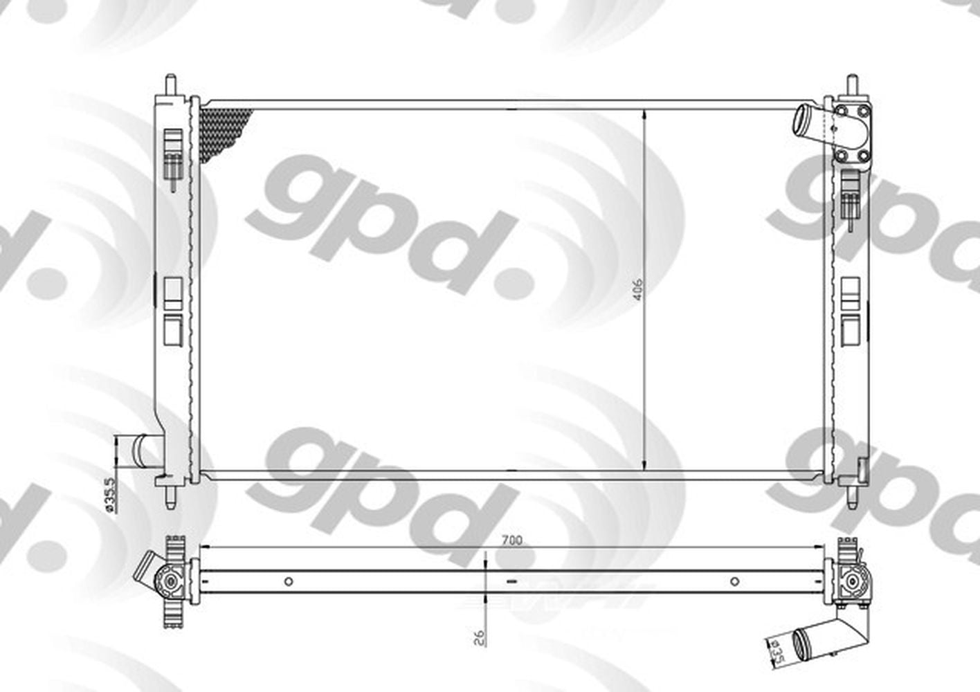Radiator Fits select: 2007-2009 MITSUBISHI OUTLANDER, 2012-2013 MITSUBISHI LANCER RALLIART