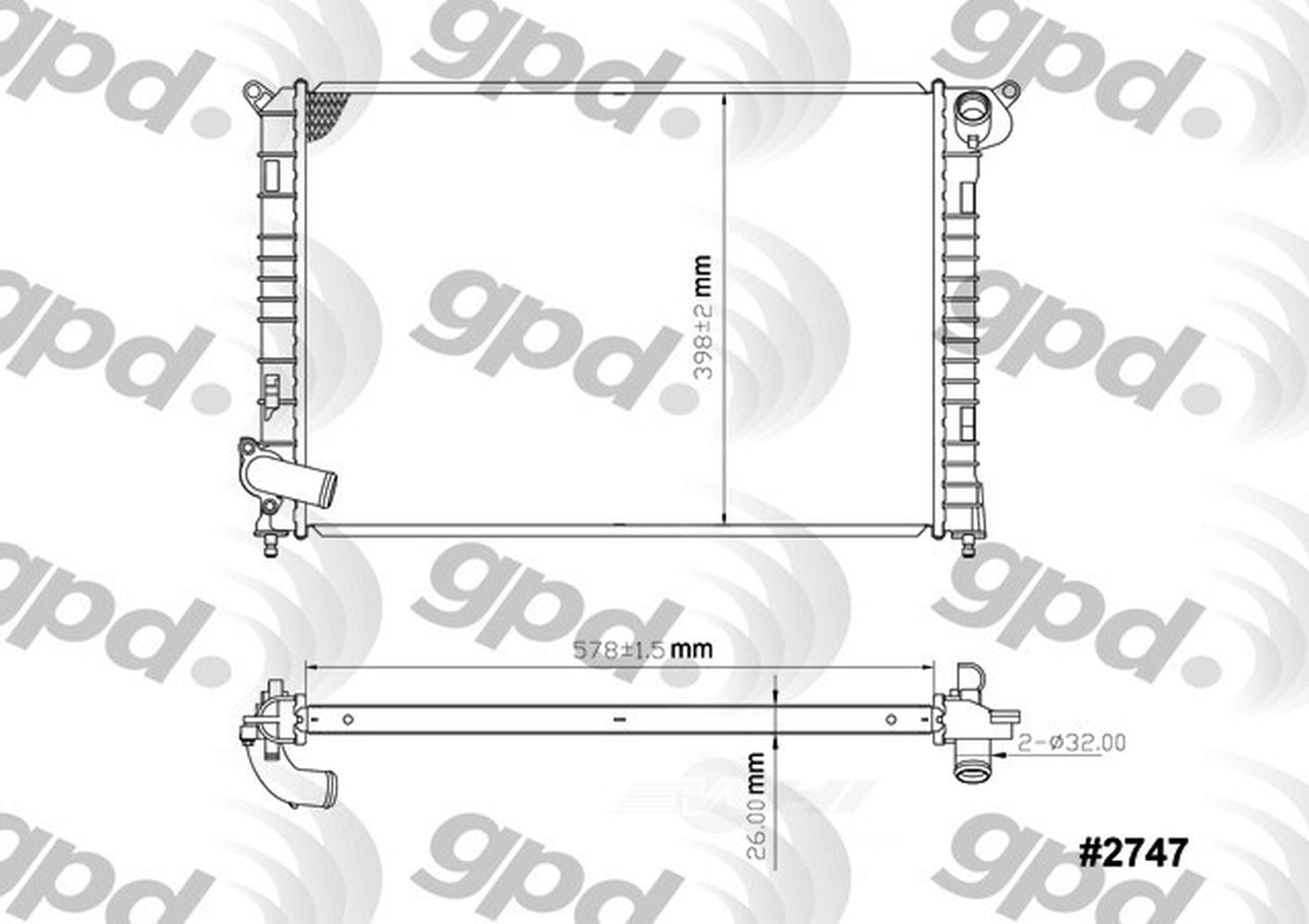 Radiator Fits select: 2013 MINI COOPER ROADSTER, 2011-2013 MINI COOPER