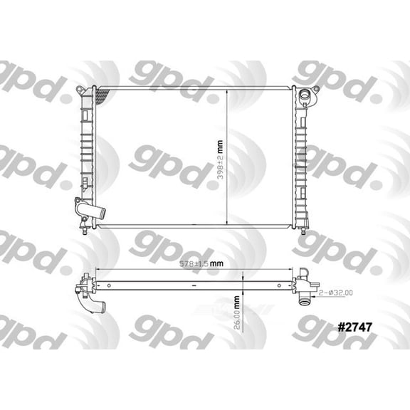 Radiator Fits select: 2013 MINI COOPER ROADSTER, 2011-2013 MINI COOPER