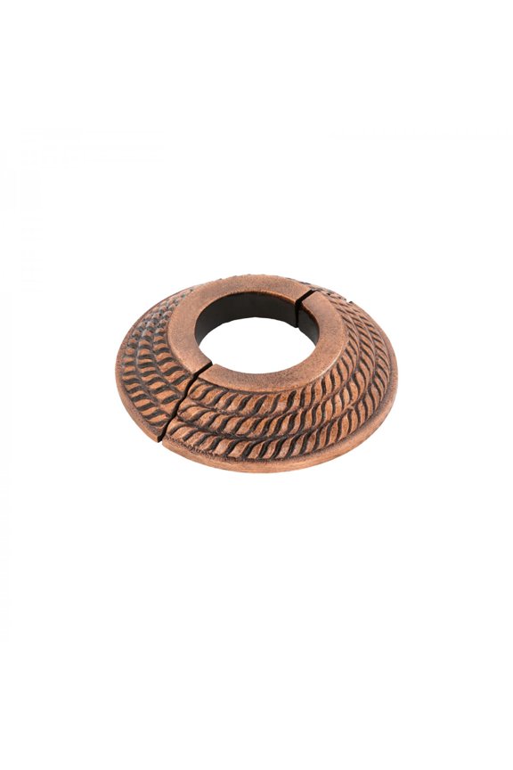 Radiator Flange Antique Copper Oil Rubbed Triple Roped 1" (IPS) pipe flange: 1-3/8" inside diameter; 3-1/8" outside diameter