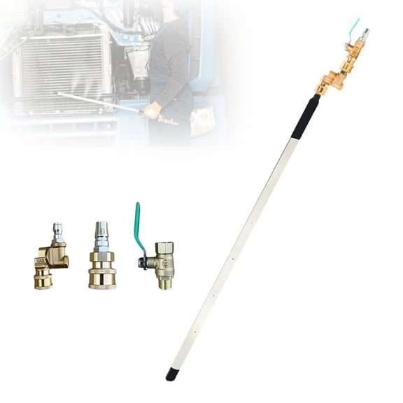 Radiator Flush Kit - Radiator Cleaner - Car Water Tank Cleaning Tool, Heavy-duty Truck Condenser Radiator Blowing Water Tank Cleaner, Non-dismantling Use White, 23.6" L