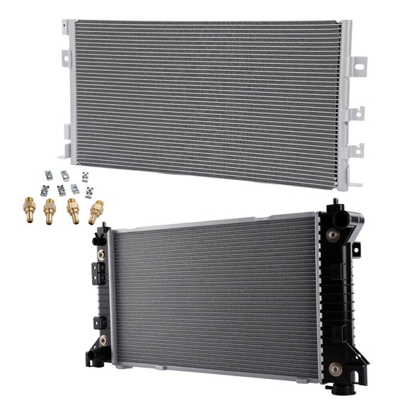 Radiator KIT Compatible: Dodge Grand Caravan 1996-2000, Chrysler Town & Country, Caravan, Plymouth Grand Voyager Driver Side