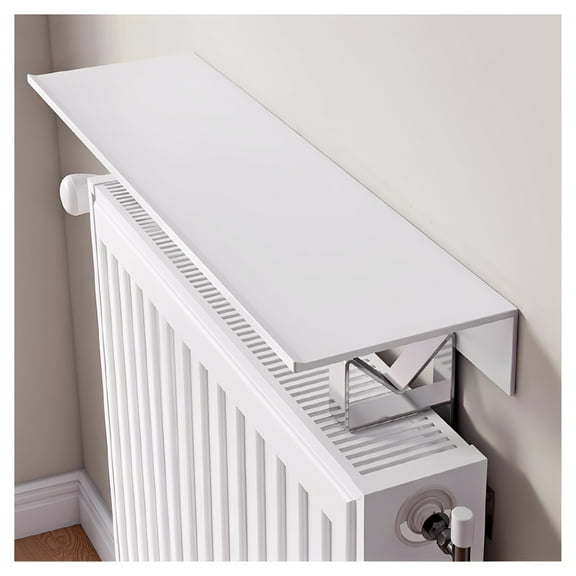 Radiator Shelf No Drilling,White Aluminum Radiator Cove,Long Floating Shelf Over Radiator With Easy To Fit Bracket For Dining Room Farmhouse Studio