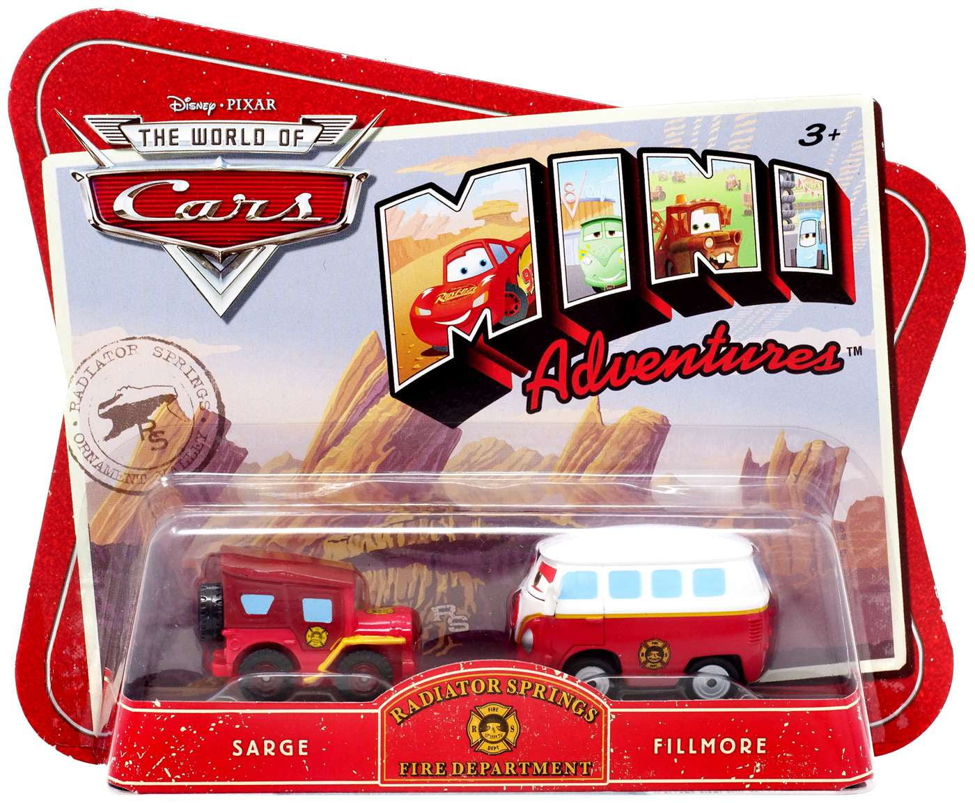 Radiator Springs Fire Department Sarge & Fillmore Plastic Car, 2