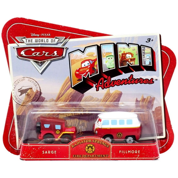 Radiator Springs Fire Department Sarge & Fillmore Plastic Car, 2 Pack