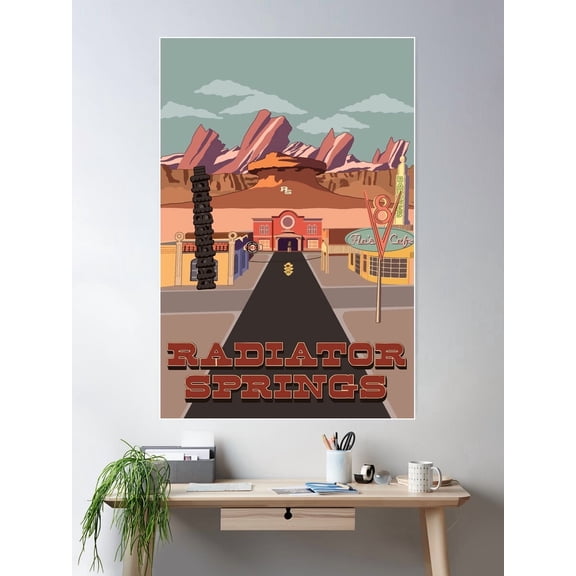 Radiator Springs Poster Wall Art, Modern Wall Decor For Living Room Bedroom, 24x36 UNFRAMED