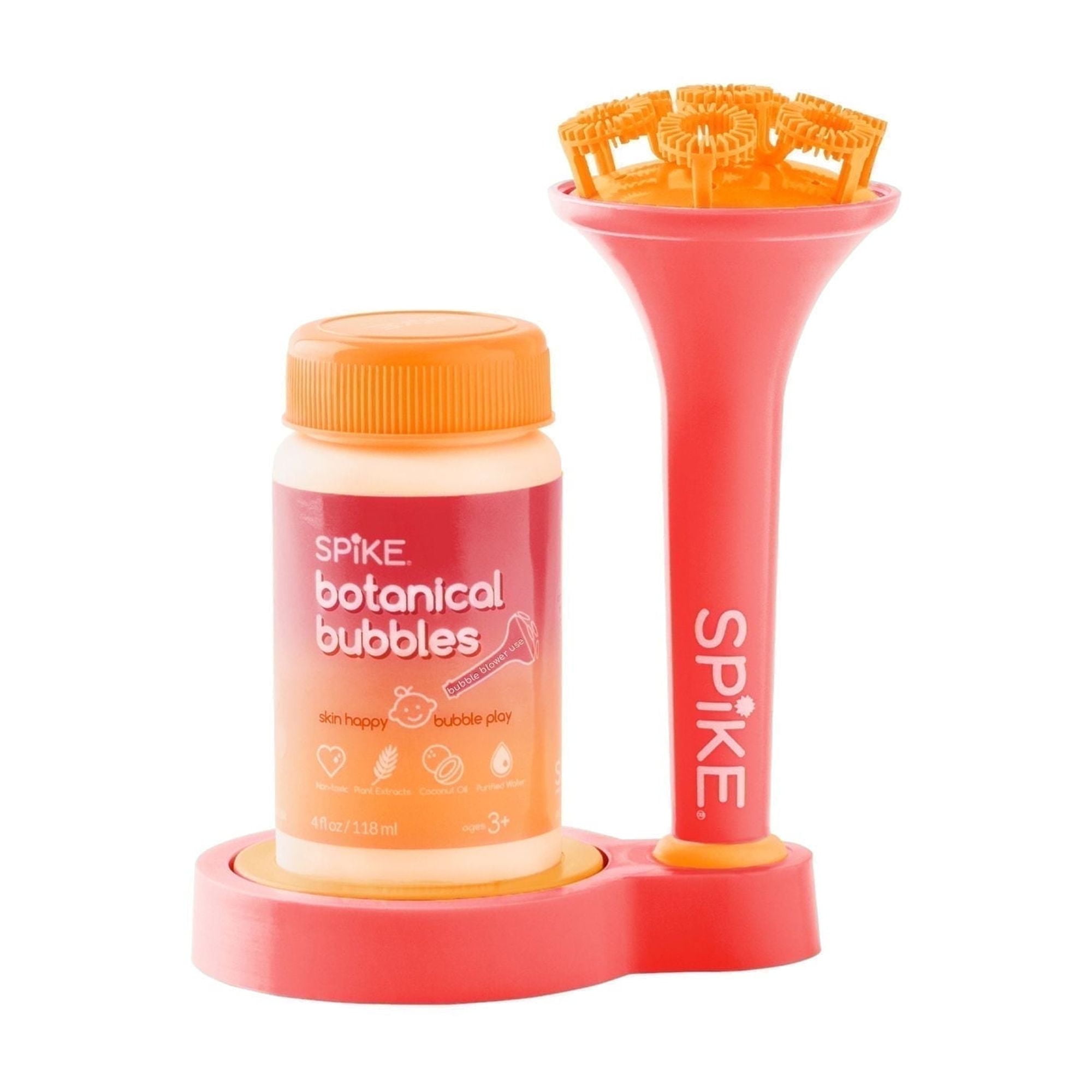 Innobaby Spike Bubble Blower with Mess Free Botanical Bubbles and Dipping Tray - Pink Color