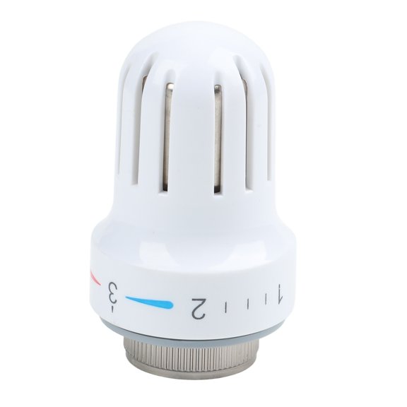 Radiator Thermostatic Head Heating Valve M30 x 1.5 Thread Plastic Alloy with Frost Protection and Adjustable Temperature Control for Compact Radiators in White