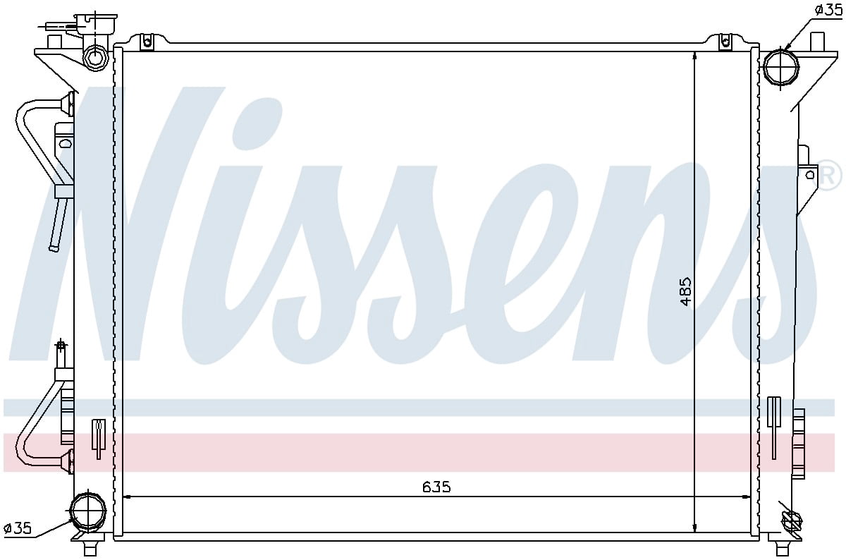 Nissens 67508 Radiator w/Integrated Transmission Oil Cooler