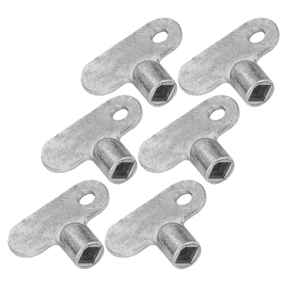 STRANDCHIC 6Pcs Radiator Bleeding Air Valve Keys Zinc Alloy Silver Exhaust Valve Switching