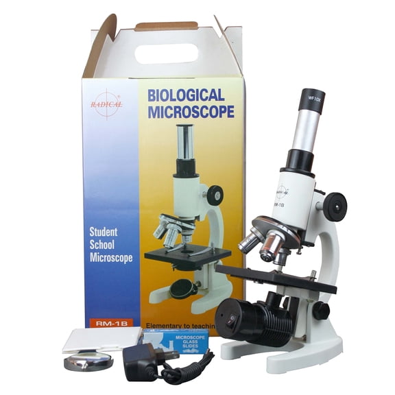 Radical 1000x Student School Biology Science Compound Microscope w LED Rechargeable Lamp Batteries Included