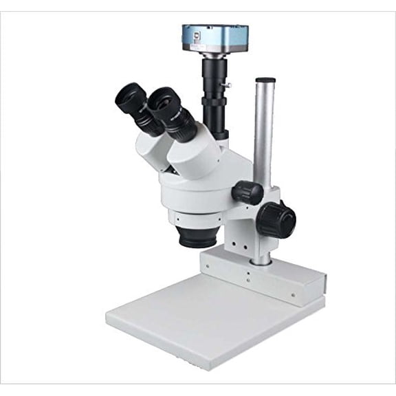 Radical 100mm Working Distance 45x Zoom Stereo PCB Welding Mobile Watch Repair Trinocular Microscope w 10Mpix USB PC Camera