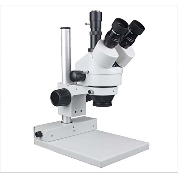 Radical 100mm Working Distance 45x Zoom Stereo PCB Welding Mobile Watch Repair Trinocular Microscope w Camera Port and C Mount
