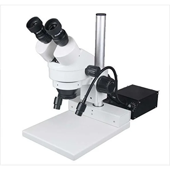 Radical 200mm/8" Working Distance 3-50x Zoom Stereo Microscope w Fibre Light PCB Welding Mobile Watch Repair