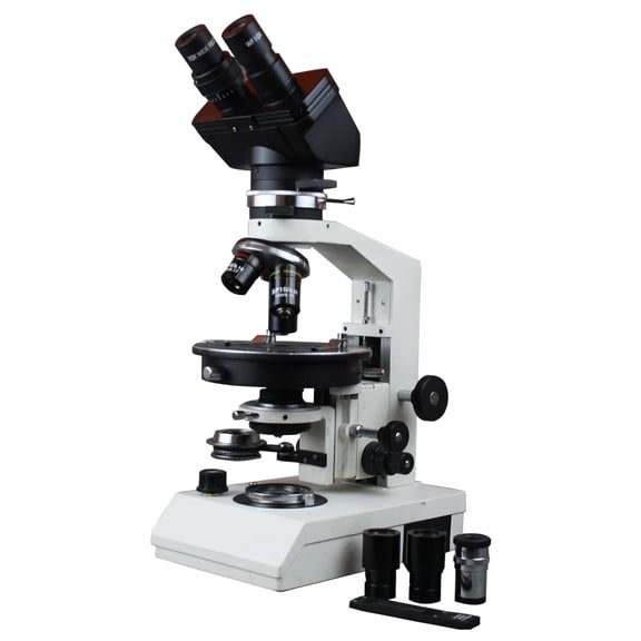 Radical Binocular Professional Polarizing Microscope w Centering Stage, Bertrand Lens, Conscopy, Full & Quater Wave Plates