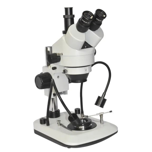 Radical Diamond Gemstone Gemology Darkfield for Inclusions Stereo Microscope 7-100x LED Dual Guide Fibre Light for Surface Defects