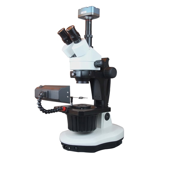 Radical Gem Testing Gemology Darkfield 7-45x Zoom Stereo LED Microscope with Darkfield 10mpix Camera
