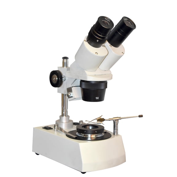 Radical Gemstone & Diamond Inspection Microscope with Darkfield for Internal Defects 20-40-80x Magnification, Gem Clamp & LED Light