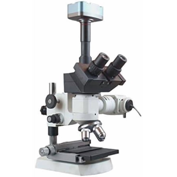 Radical Metallurgical Reflected LED Light Material Science Trinocular Microscope 800x Magnification w Precision XY Stage & 5MP USB Camera w Particle Counting Software