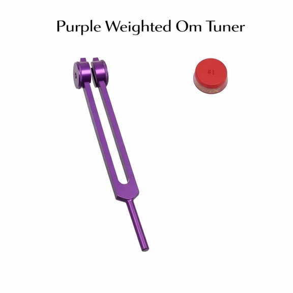 Radical  PURPLE Weighted OM (Ohm) Tuning Fork Cosmic OM | 136.10 Hz | Heart Chakra w Acticator Pouch