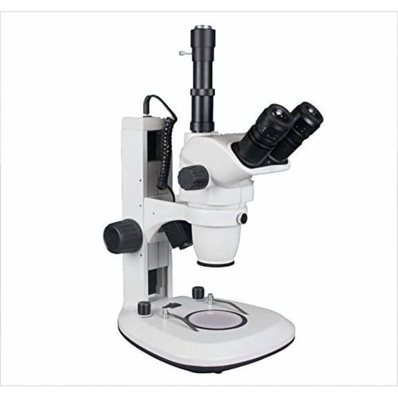 Radical Plan Optics Professional Parallel Zoom Stereo Surface Inspection and Biology Trinocular Microscope Top Bottom LED Light and Camera Port with C Mount