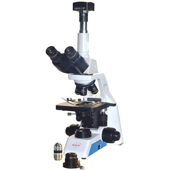 Radical Premium Darkfield Live Blood LED Microscope w Superior Infinity Plan Optics, DF & BF Condenser, 100x Iris, 20mm FOV Eyepieces, 6.3Mp 60fps USB3.0 High Senstivity Camera