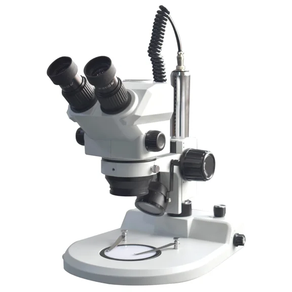 Radical Professional Binocular Stereo 9:1 Zoom Microscope w Top & Bottom LED, 115mm WD