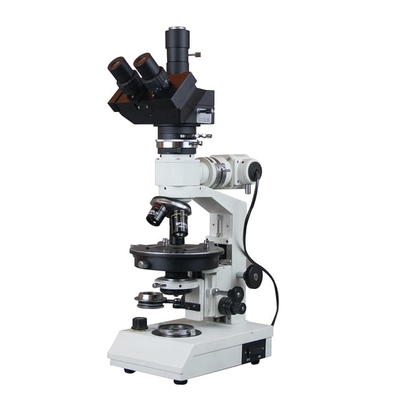 Radical Professional Polarizing Microscope with Transmitted & Reflected Light for Rock & Mineral Samples, Centrable Rotating Stage, Lambda Plates, Camera Port, Bertrand Lens