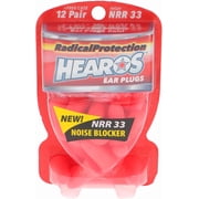 HEAROS Radical Protection Foam Ear Plugs for Noise Reduction & Hearing Protection, NRR 33, 12 pairs