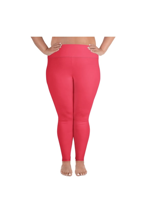 Radical Red, Red Plus Size Leggings, Red Leggings for Plus Size, Big Size Red Leggings, Red Leggings for Big Women