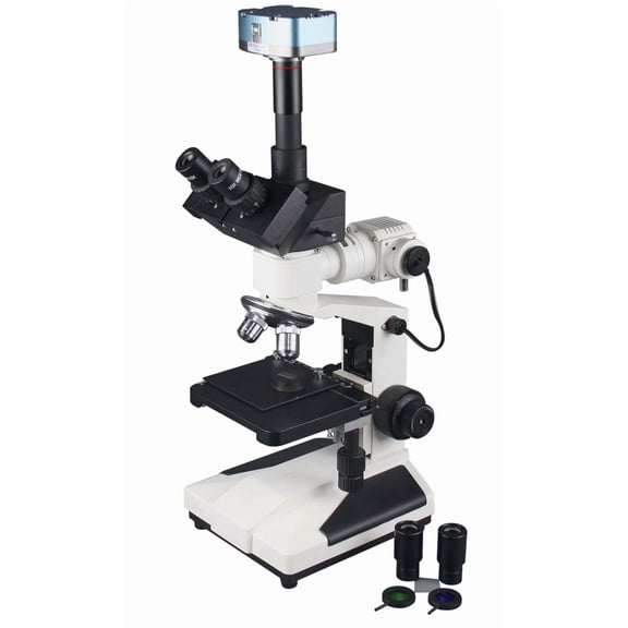 Radical Reflected Light Material Science Metallurgical Microscope w 1200x Magnification, LED Light & 18Mp USB Camera & Particle Counting Measuring Software