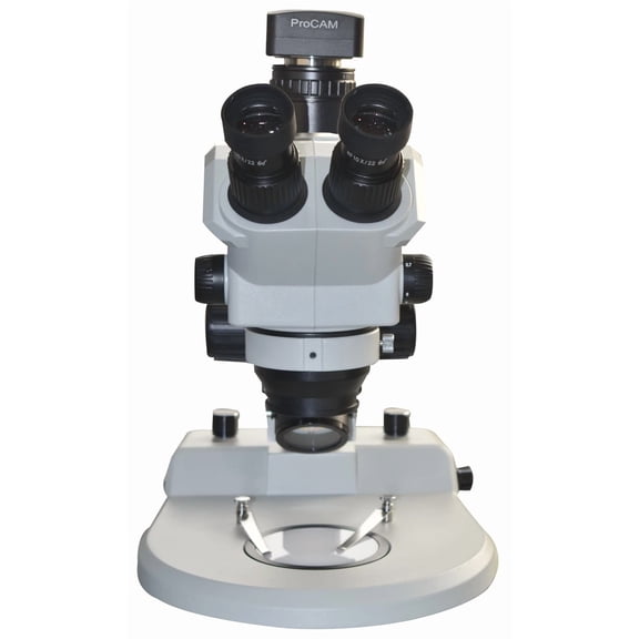Radical Trinocular Stereo Zoom Microscope 7120x, 175mm WD, 5MP Camera, C-Mount, T-R LED