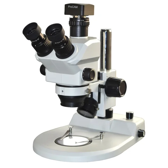 Radical Trinocular Stereo Zoom Microscope with 5MP Camera 7120, 175 mm WD, 50:50 Split