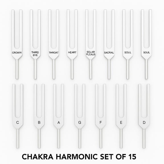 Radical 🌟 Unweighted Chakra & Harmonic Tuning Forks – 15 Fork Professional Healing Set