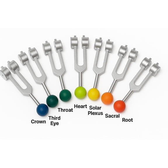 Radical 🌟 Weighted Chakra Tuning Forks – 7 Fork Healing Set with Rubber Ball Ends