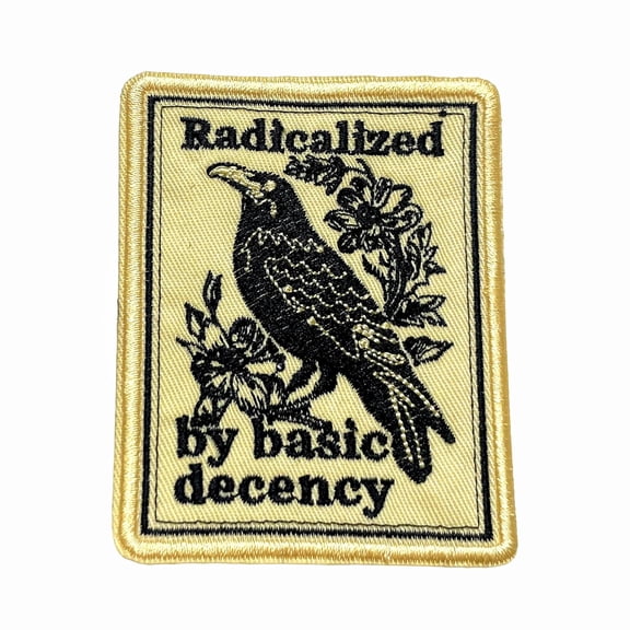 Radicalized By Basic Decency Patch Funny Birds, Social Justice Activist Human Rights, Iron On Sew On Embroidery Fabric Applique Morale Patches For Backpack Vest Hat Dog Harness, Gifts Mom Dad